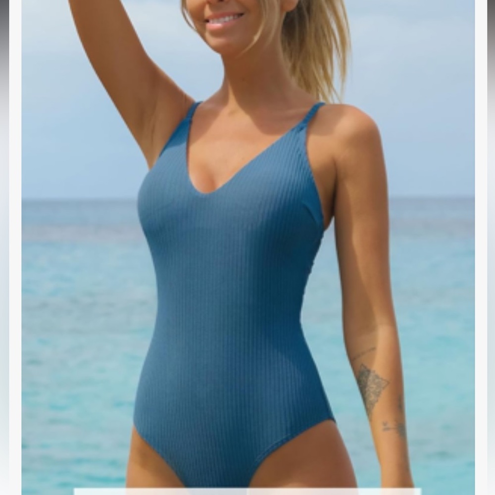 Cupshe Blue One Piece Swimsuit